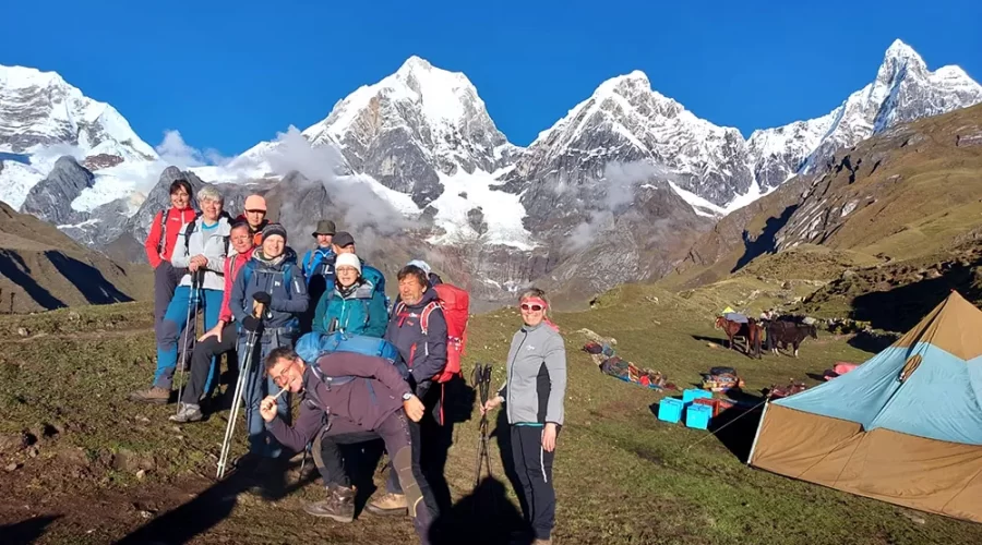 Carhuacocha Campsite on the huayhuash trek 6 days