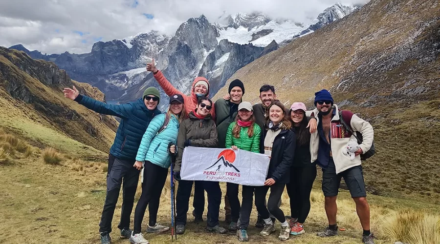 Peru Top Treks clients during the Huayhuash Trek